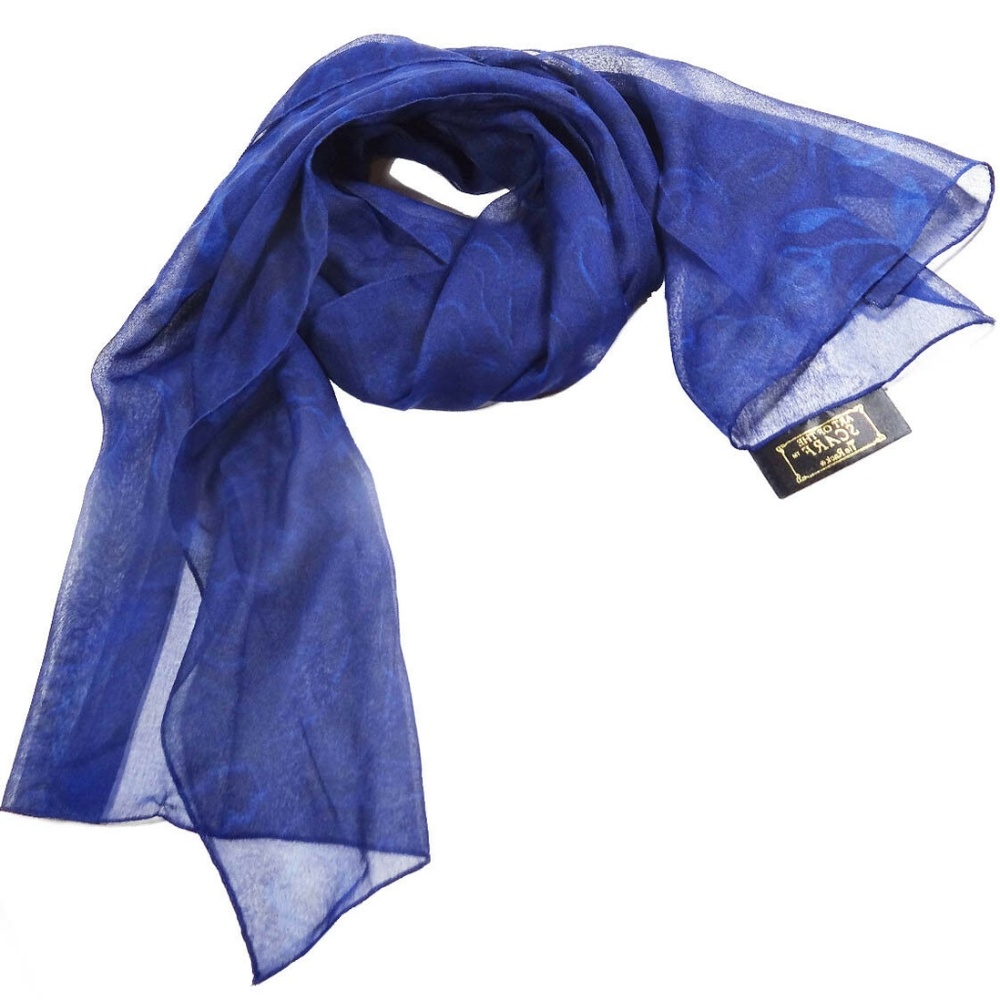 Art of the Scarf Tie Rack 100% Polyester ItalyBlue